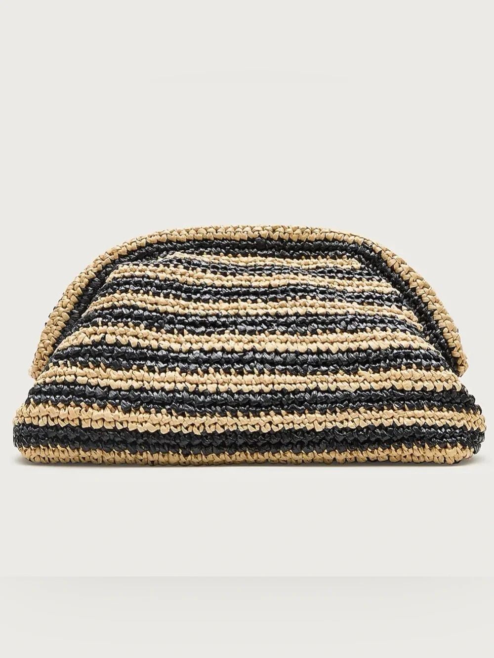 NWT J.Crew Portofino Handknotted Clutch in Stripe - Natural Black - Picture 1 of 5